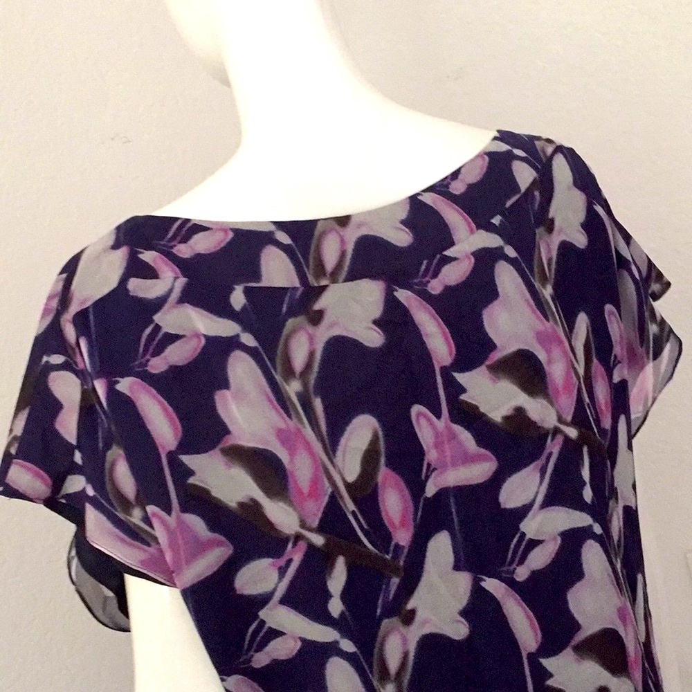 Adam floral print silk shift dress - Picture 6 of 8